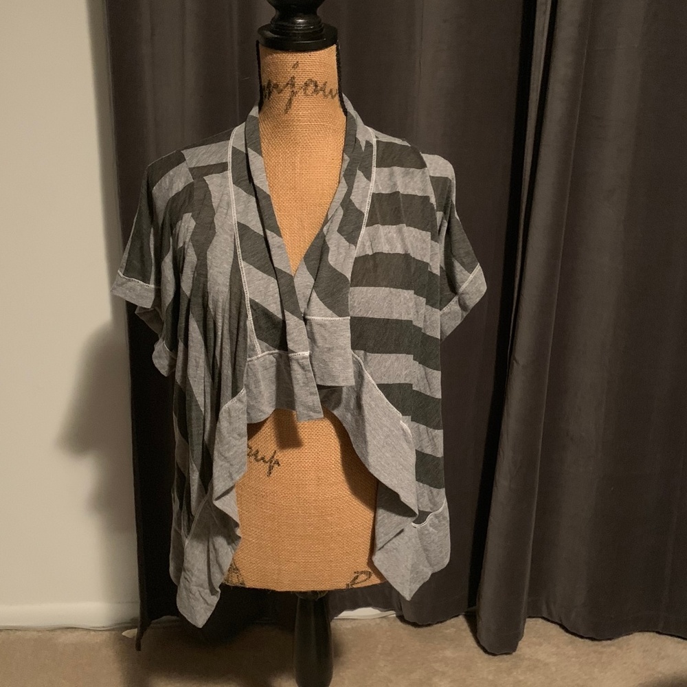 Girls' Splendid Asymmetrical Striped Shrug